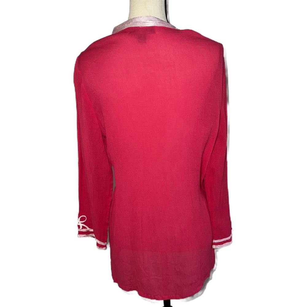 Women's Red Embroidered Top - Picture 3 of 3